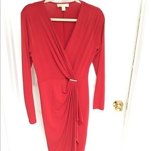 Red Michaels Kors faux wrap dress